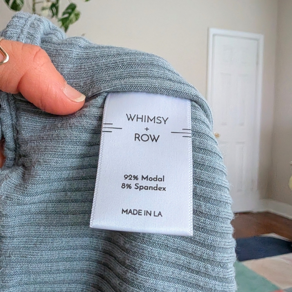 Whimsy + Row Sky Blue Ribbed Crop Top - Picture 7 of 8